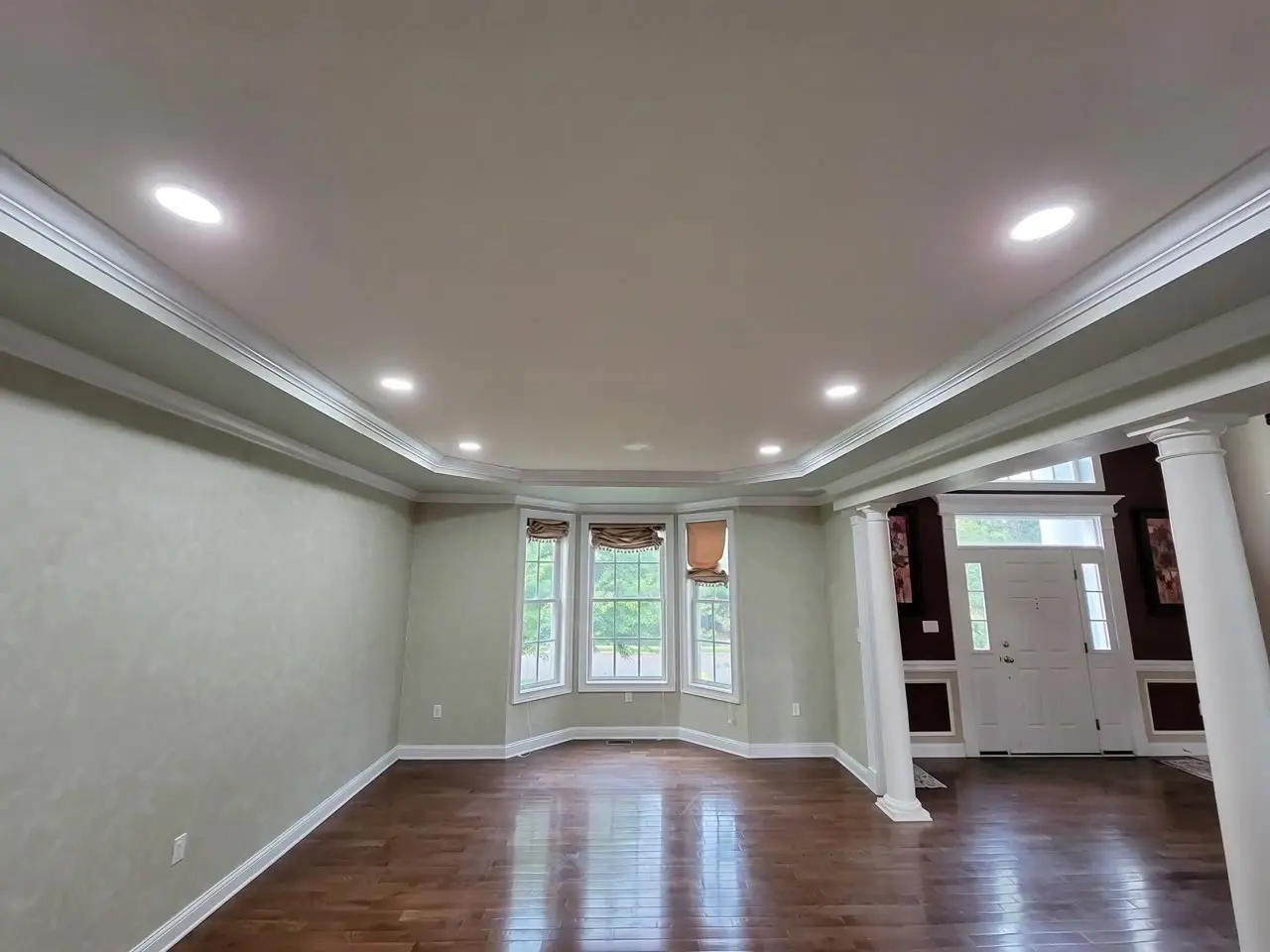 Recessed lighting installed in a finished residential living room by Art Power